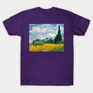 Wheat Field with Cypresses by Van Gogh, 1889 (29 in × 36.8 in), Metropolitan Museum of Art, New York T-Shirt